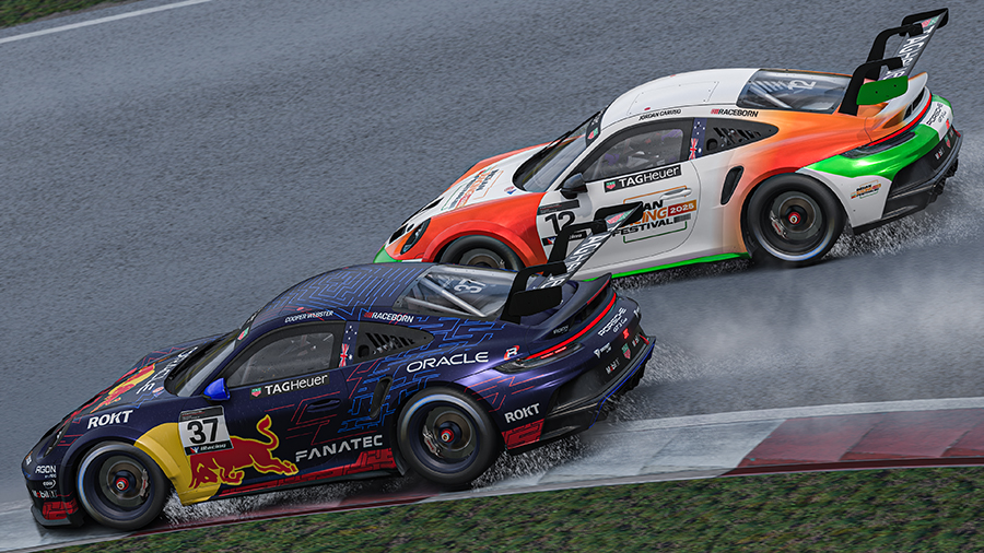 Cooper Webster maintains Porsche TAG Heuer Esports Supercup points lead after wet Fuji Sprint victory
